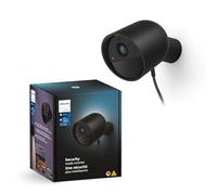 Philips Hue Secure, Telecamera di Sicurezza con Cavo, HD 1080p, Visione Notturna, Audio Bidirezionale, Microfono, Notifiche Push, per Interni, Nero