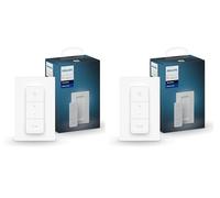 Philips Hue Set di 2 dimmer intelligenti bianchi (UE/UK) per controllare lampade e scenari di luce, interruttore senza fili senza installazione, bianco