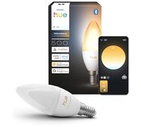 Philips Hue Smart LED Lampadina Design Candela, B39, E14, 1Pz, Lampadine Smart, Illuminazione Spettro Completo 1000K-20000K, 500 lm, Regolazione Ultrafluida, Chromasync, Alexa, Google Home, Apple Home