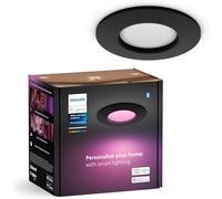 Philips Hue White and Color Ambiance Smart Slim, Luce da incasso, 90 mm, 700 lm, Compatibile Bluetooth, controllo vocale con Alexa, Apple Home e Google Assistant, nero