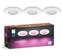 Philips Hue White and Color Ambiance Smart Slim, Luce da incasso, 90 mm, 700 lm, Compatibile con Bluetooth, controllo vocale con Alexa, Apple Home e Google Assistant, bianco, confezione da 3