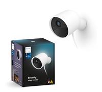 Philips Hue Telecamera cablata sicura, 1 confezione, risoluzione 1080p, notifiche, integrazione continua, alimentazione continua, interni ed esterni, colore bianco, cronologia video 24 ore su 24