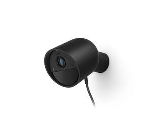 Philips Hue Telecamera di sicurezza intelligente cablata sicura 1080p nera per interni o esterni Facile da installare Comunicazione bidirezionale Funziona con il centro di sicurezza nell'app Hue