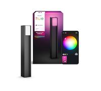 Philips Hue Turaco Paletto da Esterno, Antracite, Dimmerabile, Luce Bianca Calda, Controllabile Tramite App, Compatibile con Amazon Alexa (Echo, Echo Dot), Nuova Generazione