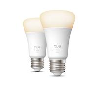 Philips Hue Lampada Smart LED A60, luce bianca calda 2.700 K, E27 Base, 9,5 W, 1.100 lumen, intensità regolabile, compatibile con Alexa, Google Assistant e Apple Home, conf. da 2