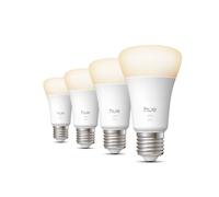 Philips Hue LED A60 (Confezione da 4), Lampadine smart con luce bianca calda E27, Luci smart da 9,5 W e 810 lumen, Lampadine intelligenti compatibile con Alexa, Google Assistant e Apple Home
