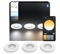 Philips Hue White Ambiance Adore, Faretto LED Smart da incasso, luce da bagno dimmerabile, Rotondo, Bianco, 3x4.2W, Telecomando Dimmer Switch incluso