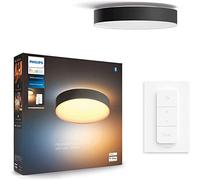 Philips Hue White Ambiance Enrave, Plafoniera Smart, Media, con Bluetooth, 19.2 W, Telecomando Dimmer Switch Inlcuso, Nero