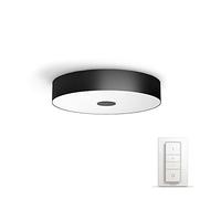 Philips Hue White Ambiance Fair, Plafoniera smart,Bluetooh, Controllo Vocale LED Integrato, Nera, con Telecomando Hue Dimmer Switch incluso