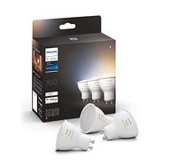 Philips Hue White Ambiance, Faretto LED Smart GU10, Luce Bianca da calda a fredda, 350lm, Compatibile con Bluetooth, controllo vocale con Alexa, Apple Home e Google Assistant, pack da 3