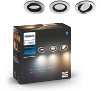 Philips Hue White Ambiance Milliskin, 3 Faretti ad Incasso Smart, Base Rotonda, Bluetooh, 3x5 W, Bianco