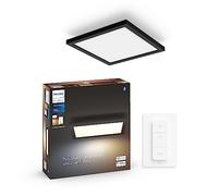 Philips Hue Illuminazione smart - Plafoniera Smart LED, 30x30 cm, 19 W, dimmerabile, con telecomando, luce bianca, nero 929003597801