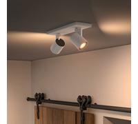 Philips Hue Runner White Ambiance 2 Faretti Bianco 2 x 5W GU10 incl. Dimmer Dimmer regolabile tramite App Compatibile con Amazon Alexa (Echo, Echo Dot)
