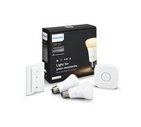 Philips Hue White Ambiance Starter Kit con 2 Lampadine E27, 1 Bridge e 1 Telecomando Dimmer Switch Inclusi