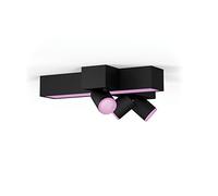Philips Hue White and Color Ambiance Centris, Plafoniera Smart LED, 4 Faretti centrali orientabili, Bluetooh, Nera