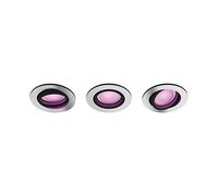 Philips Hue White and Color Ambiance Centura, 3 Faretti ad Incasso Smart, Base Rotonda, Bluetooh, 3x6 W, Alluminio