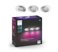 Philips Hue White And Color Ambiance Xamento Lampada da incasso a soffitto LED, argento - set da 3