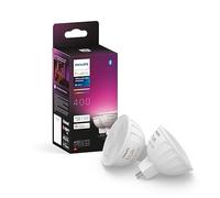 Philips Hue Lampadine smart - Lampadina LED intelligente GU5,3, MR16, 6,3 W, dimmerabile, luce bianca e colorata, 2 pezzi 929003575302