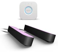 Philips Hue White and Color Ambiance Lampada da Tavolo LED Smart Play e Hue Bridge, Con Alimentatore Incluso, 2 pezzi, Nero