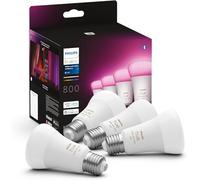 Philips Hue White and Color Ambiance Lampadina Smart LED, Attacco E27, Luce Bianca o Colorata, 6.5W, confezione da 4