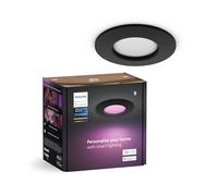 Philips Hue White and Color Ambiance Smart Slim, Luce da incasso, 90 mm, 700 lm, Compatibile Bluetooth, controllo vocale con Alexa, Apple Home e Google Assistant, nero