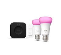 Philips Hue White and Color ambiance Starter kit: 2 lampadine intelligenti E27 + Dimmer +Hue Bridge Pro