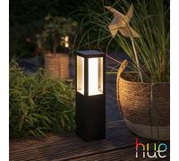 Philips Hue White and Color Ambiance Impress Piedistallo Smart per Esterni, 8W, Nero