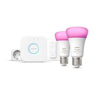 Philips Hue White & Color Ambiance Starter Kit: 2 Lampadine Connesse E27 (1100) + Dimmer Switch