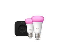 Philips Hue White and Color ambiance Starter kit: 2 lampadine smart E27 a colori + Hue Bridge Pro