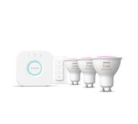 Philips Hue White & Color Ambiance Starter Kit: 3 Faretti Connessi Gu10 + Dimmer Switch