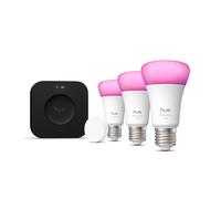 Philips Hue White & Color Ambiance Starter Kit: 3 Lampadine E27 +interruttore Intelligente + Bridge Pro