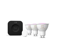 Philips Hue White & Color Ambiance Starter Kit: 3 Lampadine Gu10 +interruttore Intelligente + Bridge Pro