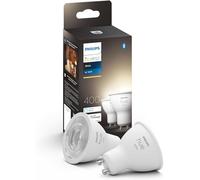 Philips Hue White, Faretto LED Smart, Bluetooth, GU10, 5W, Dimmerabile, Luce Bianca Calda, Bianco, confezione da 2