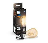 Philips Hue White Filament, Lampadina a filamento connessa, Luce Bianca Calda, dimmerabile, attacco E27, 9W