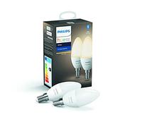 Philips Hue White, Lampadine LED, attacco E14, Dimmerabile, tutte le sfumature della luce bianca,2 Pezzi [Classe di efficienza energetica A+]