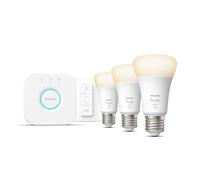Philips Hue White Starter Kit Bridge + 3 Lampadine Smart E27 75W + Dimmer Switch