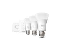 Philips Hue White starter set triplo con bridge e interruttore dimmer E27, 2700 K, 9,5 W, 8719514289130, White [Lampadine > Lampade a LED]