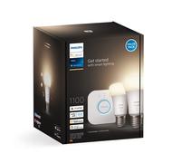 Philips Hue White starter set doppio con bridge, LED E27, 9,5 Watt, 8719514289116, White [Lampadine > Lampade a LED]