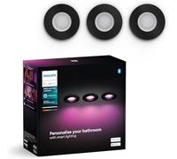 Philips Hue Xamento, Faretti da incasso LED smart, Confezione da 3, Nero | Luce bianca e colorata, Dimmerabile, 16 milioni di colori, Smart Home, Controllo vocale e via app, Per bagno, GU10