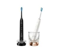 Philips DiamondClean 9000 Sonicare Spazzolini Elettrici Sonici con App, confezione da 1 Spazzolino Bianco e 1 Spazzolino Nero HX9914/57