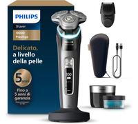 Philips Shaver i9000 Prestige, rasoio elettrico Wet & Dry, tecnologia Skin IQ, triplo sistema di sollevamento e taglio, doppie lame di precisione in acciaio 360º, styler per barba, modello XP9202/33