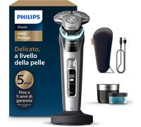 Philips Shaver i9000 Prestige, rasoio elettrico Wet & Dry, con tecnologia Skin IQ, triplo sistema di sollevamento e taglio, doppie lame rotanti in acciaio di precisione a 360°, modello XP9205/30