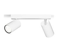 Philips Idris spot a 2 teste, lampada GU10 non inclusa, bianco, IP44, resistente all'acqua