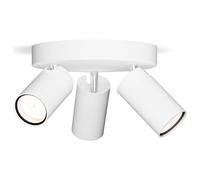 Philips Idris spot a 3 teste su piastra rotonda, lampada GU10 non inclusa, bianco, IP44, resistente all'acqua