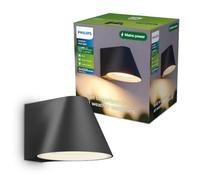 Philips illuminazione Voltan palo da terra per esterni, 120 x 190 x 600 mm | Luce Calda Bianca 2700 K, Luci, lampadina GU10 non incl., 5W max, Nero BK, corpo in alluminio, IP44, adatta per uso esterno