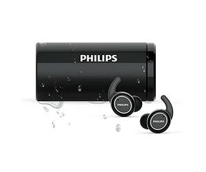 Philips in ear sport st702bk/00 true wireless (bluetooth, 18 ore durata della batteria, pulizia uv autonoma, resistente all'acqua IPX5, resistente al sudore) nero.