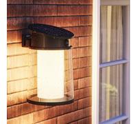 Philips Lysin Lampada solare da parete, per esterni, UltraEfficient, lampadina solare sostituibile, sensore di movimento, 2700K, Nero