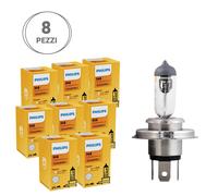PHILIPS kit lampade H4 alogene Vision 12V 60/55W fino a 3200K, confezione 8 pezzi