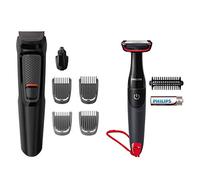Philips Kit Multifunzione Grooming Kit serie3000 MG3710/85 Regolabarba uomo, Rifinitore Barba/Naso/Orecchie, 6in1