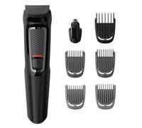 Philips Kit per la cura della barba e dei capelli 7 in 1, serie 3000, con 7 accessori, incluso tagliasuole, lame autoaffilanti, spina UK a 3 poli, MG3720/33